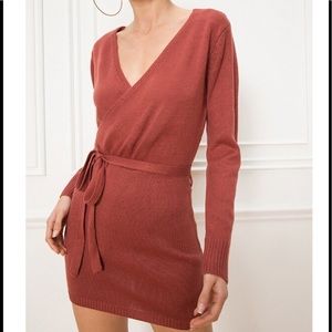 Superdown: Kina wrap sweater dress - Dusty Rose